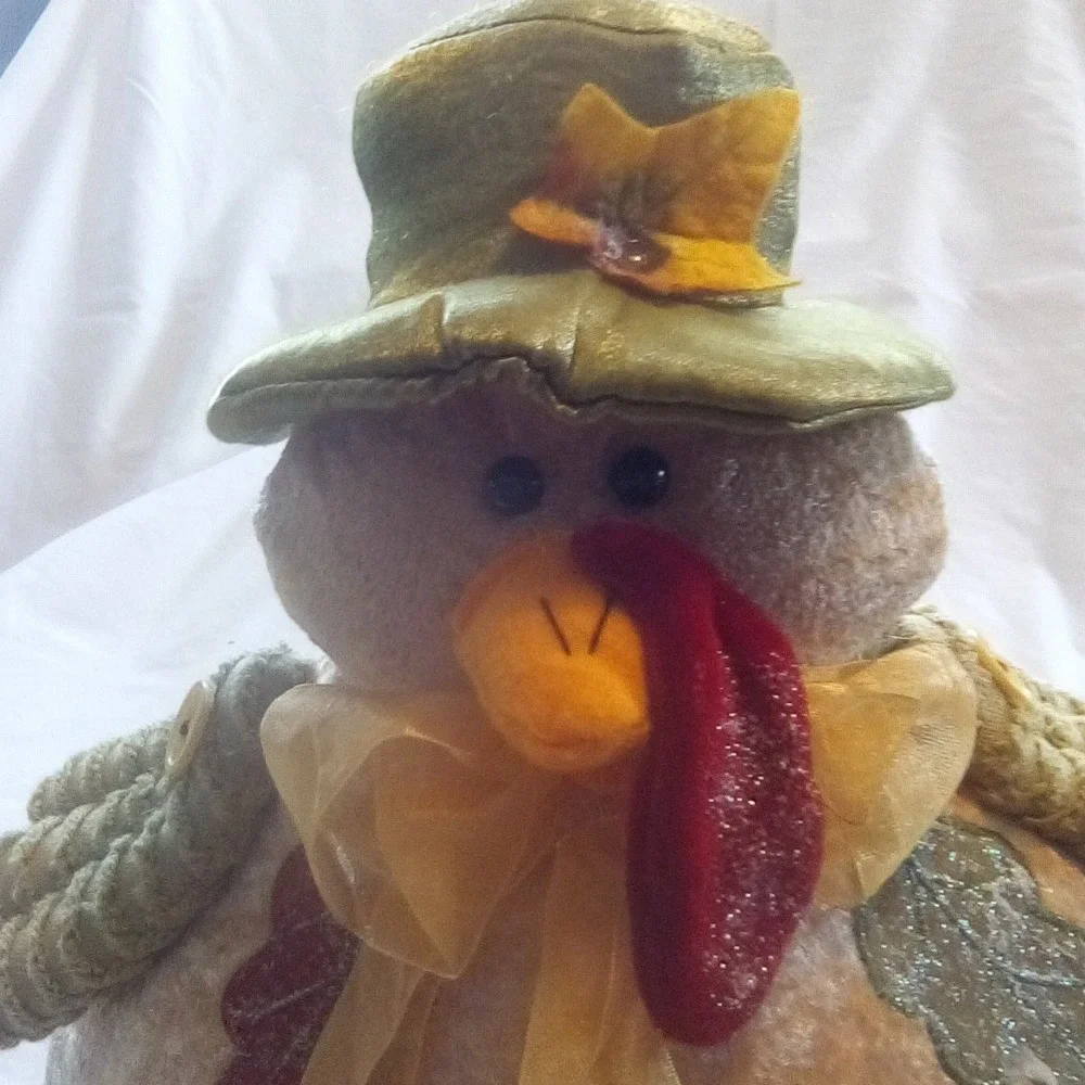 Cute Thanksgiving Turkey Plush Stuffed Animal, Bean Bag bottom
